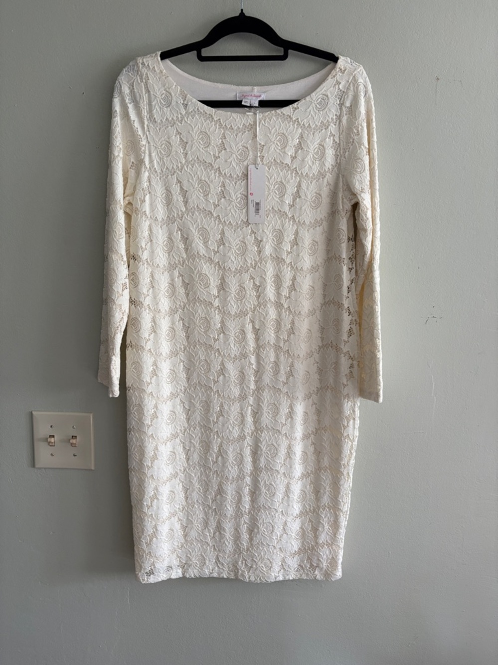 Ingrid & Isabel ivory Lace Dress L NWT